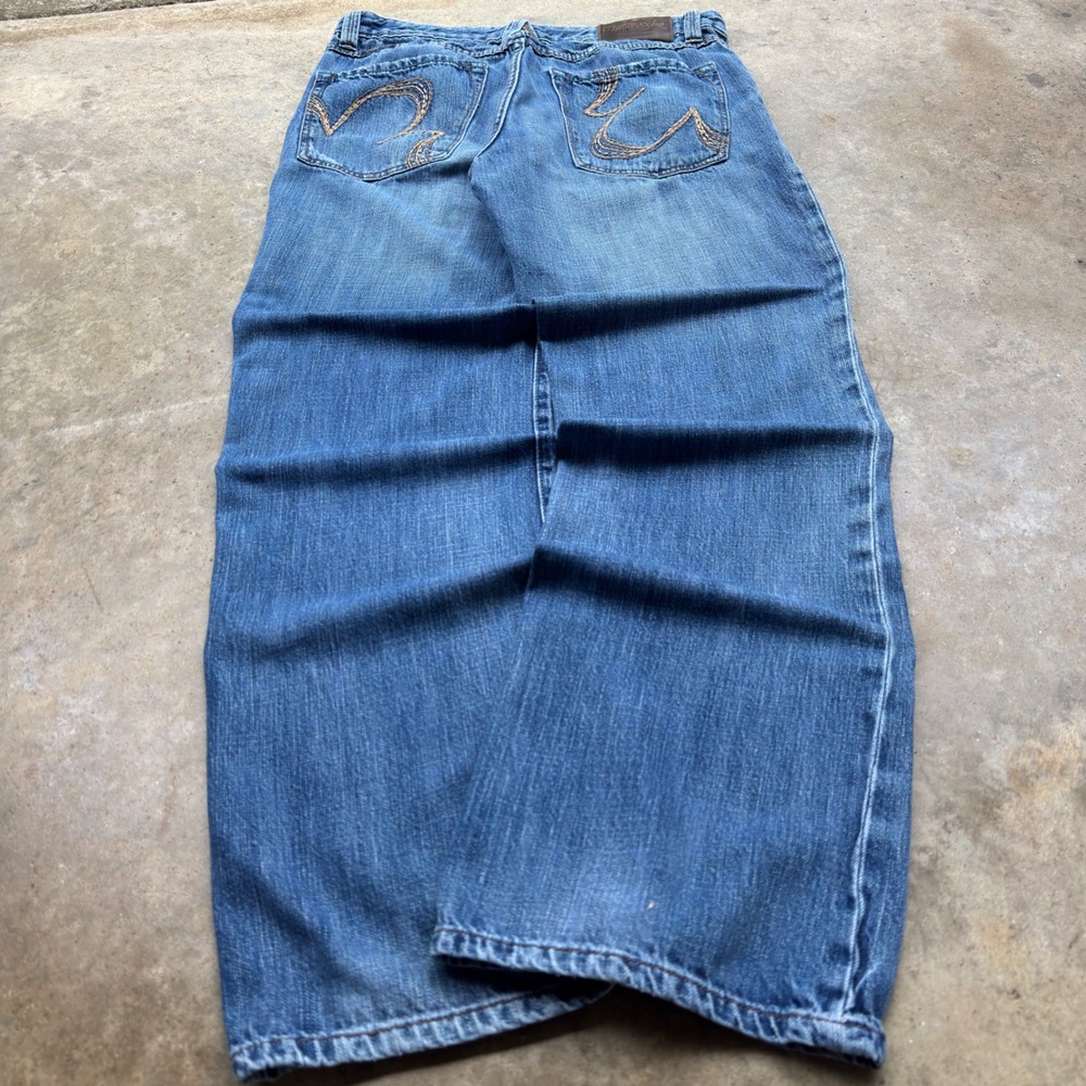 Vintage Y2K Marc Ecko Bootcut Jeans Baggy Workwear Streetwear Blue 32x30 (h2)